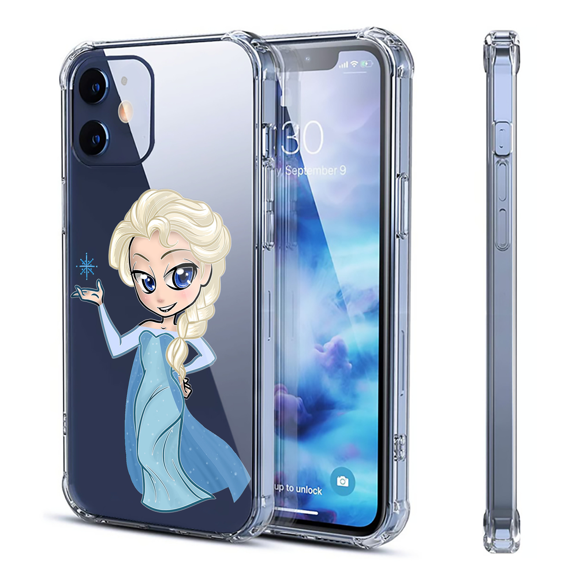 （画像用） アナと雪の女王 アンナ エルサ Frozen Anna Elsa 【iPhone 12シリーズ対応】透明スマホケース（クリアソフトケース）